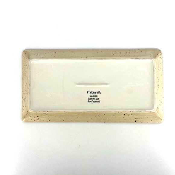 Pfaltzgraff Evening Sun Sled Server Rectangle Tray and Iron Stand Sunflowers - Picture 3 of 7